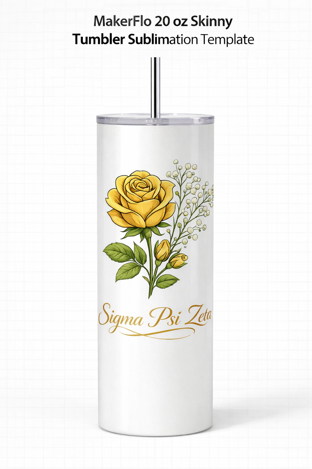 Sigma Psi Zeta Symbolic Flower — 20 oz Skinny Tumbler