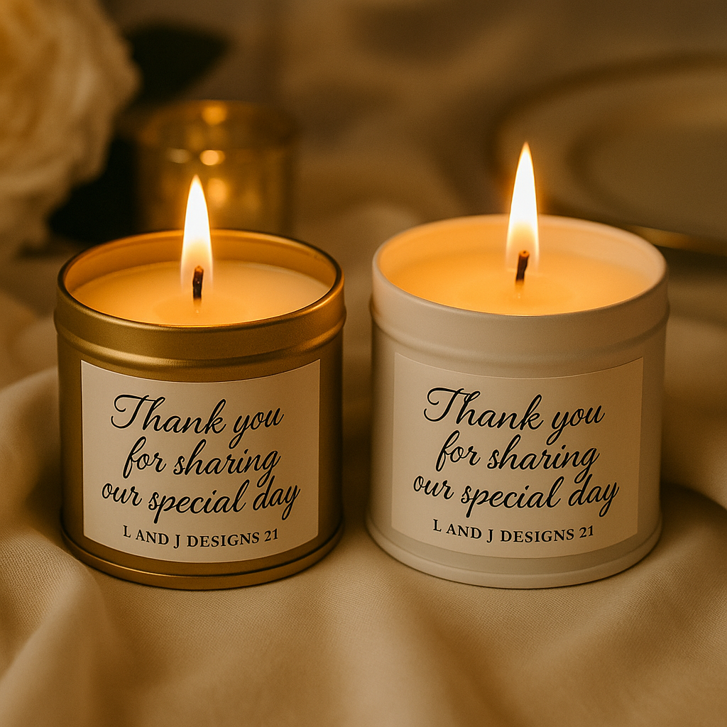 Custom Wedding Favor Candle - 4 oz Tin (Set of 12+)