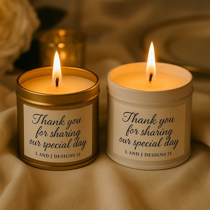 Wedding Favor Candle — 4 oz Tin